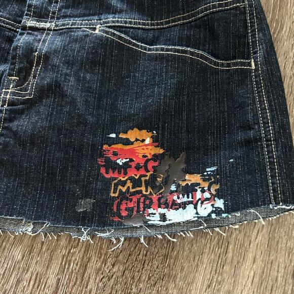Vintage Marithé François Girbaud Denim Micro Mini Skirt Size 31 Y2K Graphic Logo - Picture 2 of 14